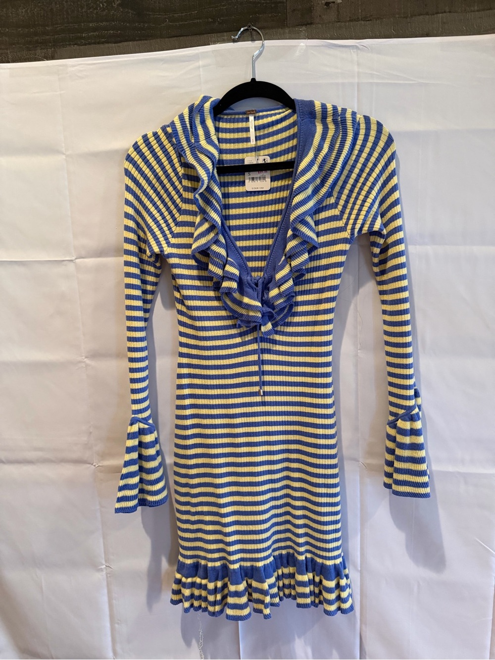 Free People Blue and white Easy Baby mini dress in viscose blend - Picture 2 of 4